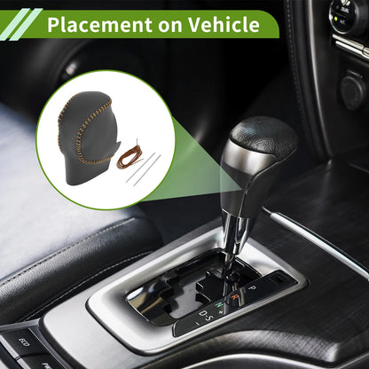 Gear Shift Knob Cover for Honda Civic (2022–2024) Black Brown Faux Leather