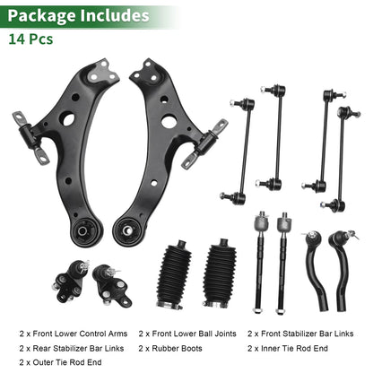 14 Pc Front Lower Control Arms for Toyota Camry (2007–2011) No.K620334/K620333/K500044
