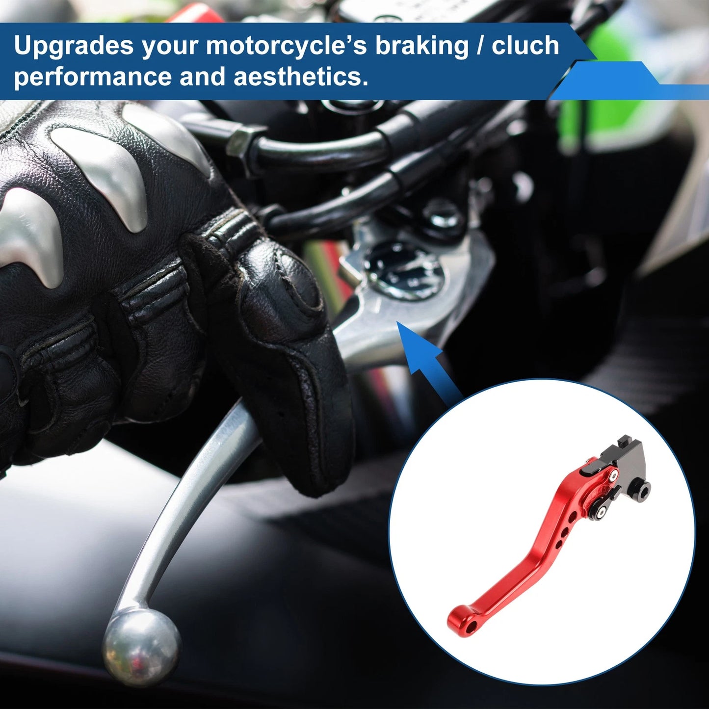 6-Speed Adjustable Brake Clutch Levers for Kawasaki EX250 (2008–2012) Red