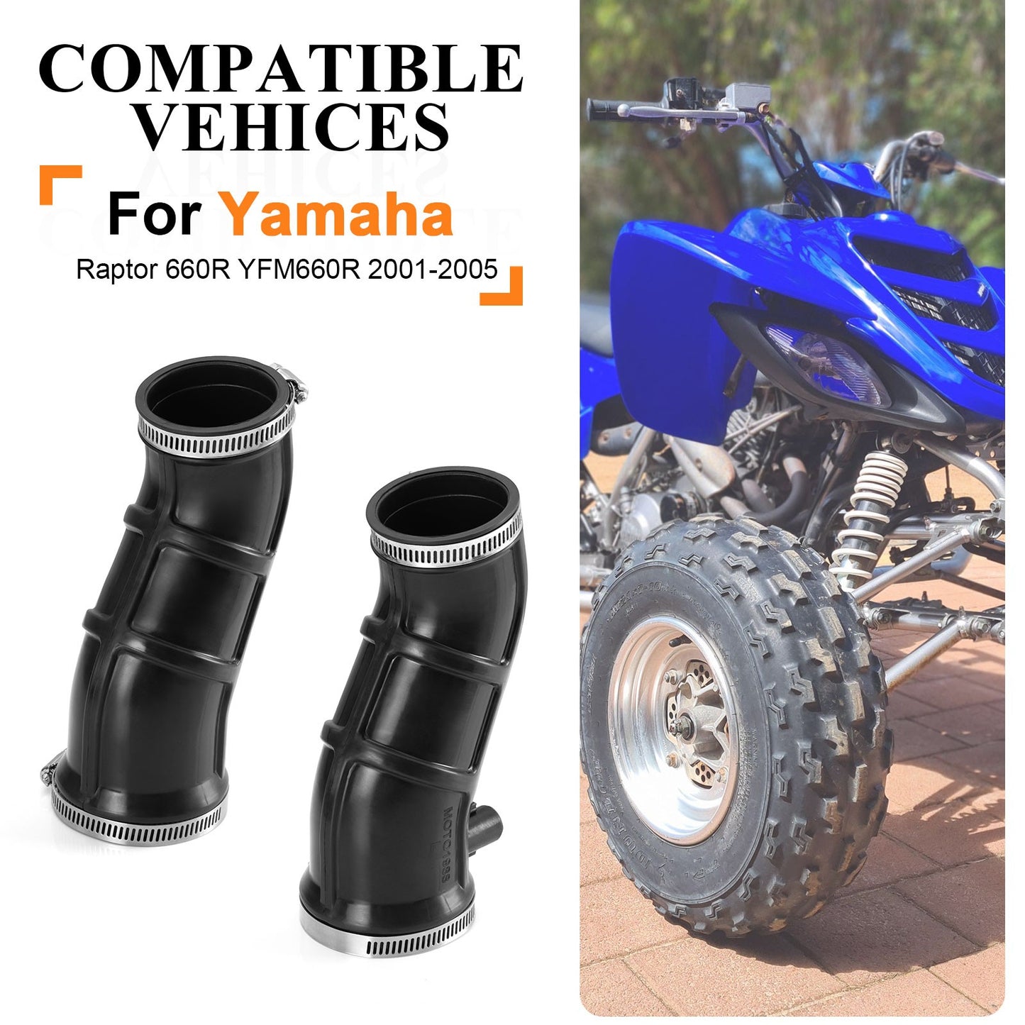 Set of 2 Intake Boots for Yamaha Raptor YFM660R (2001–2005)