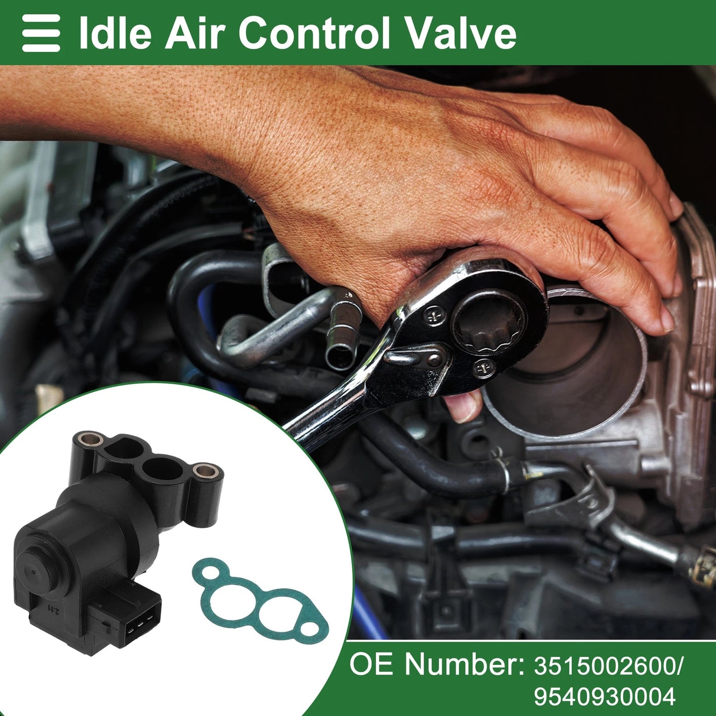 Idle Air Control Valve for Hyundai Atos (MX) 1.0 i (No. 3515002600)