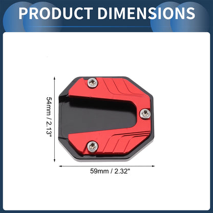 Kickstand Pad Set for Motorcycle (Aluminum Alloy, Red)
