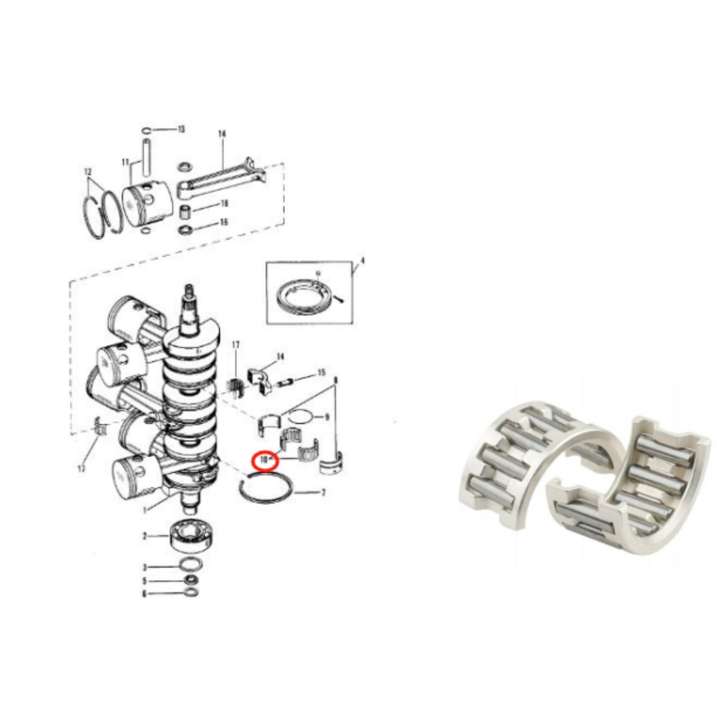 Bearing Connect Rod for Mercury 30-150