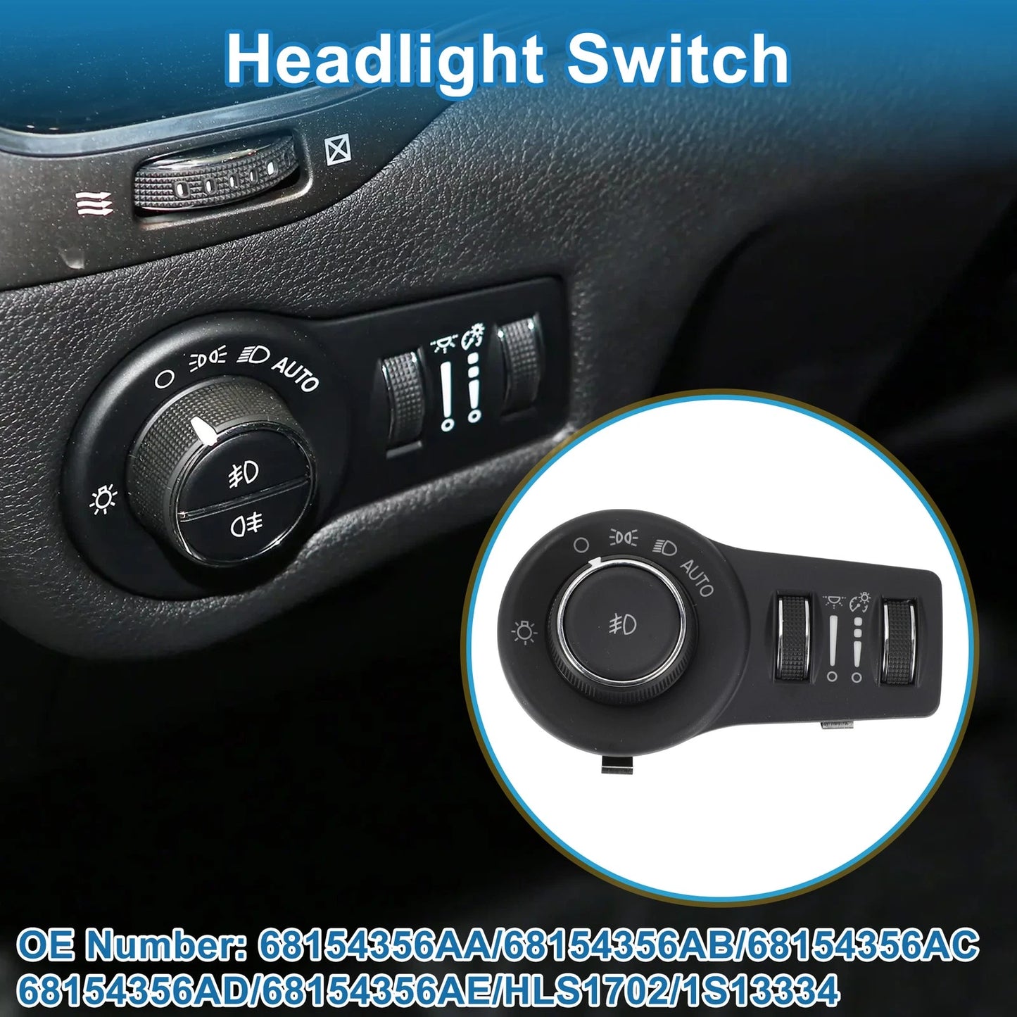 Headlight Switch for Jeep Cherokee (2014–2019) No.68154356AA/AB/AC