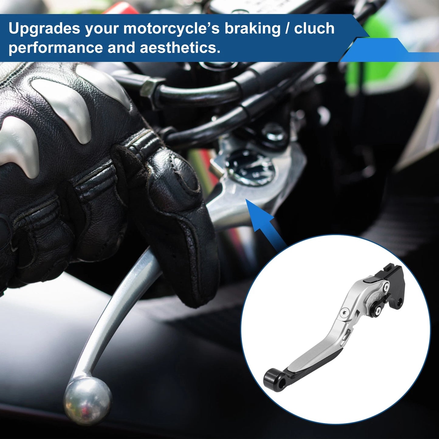 Adjustable Brake Clutch Levers for Yamaha MT125 (2014–2023) - Silver Black