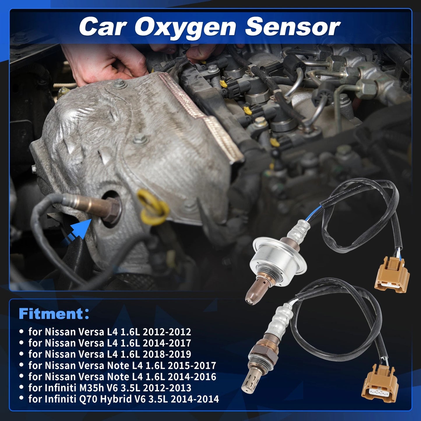 2X Upstream & Downstream Oxygen Sensor for Nissan Versa L4 1.6L (2014–2017)