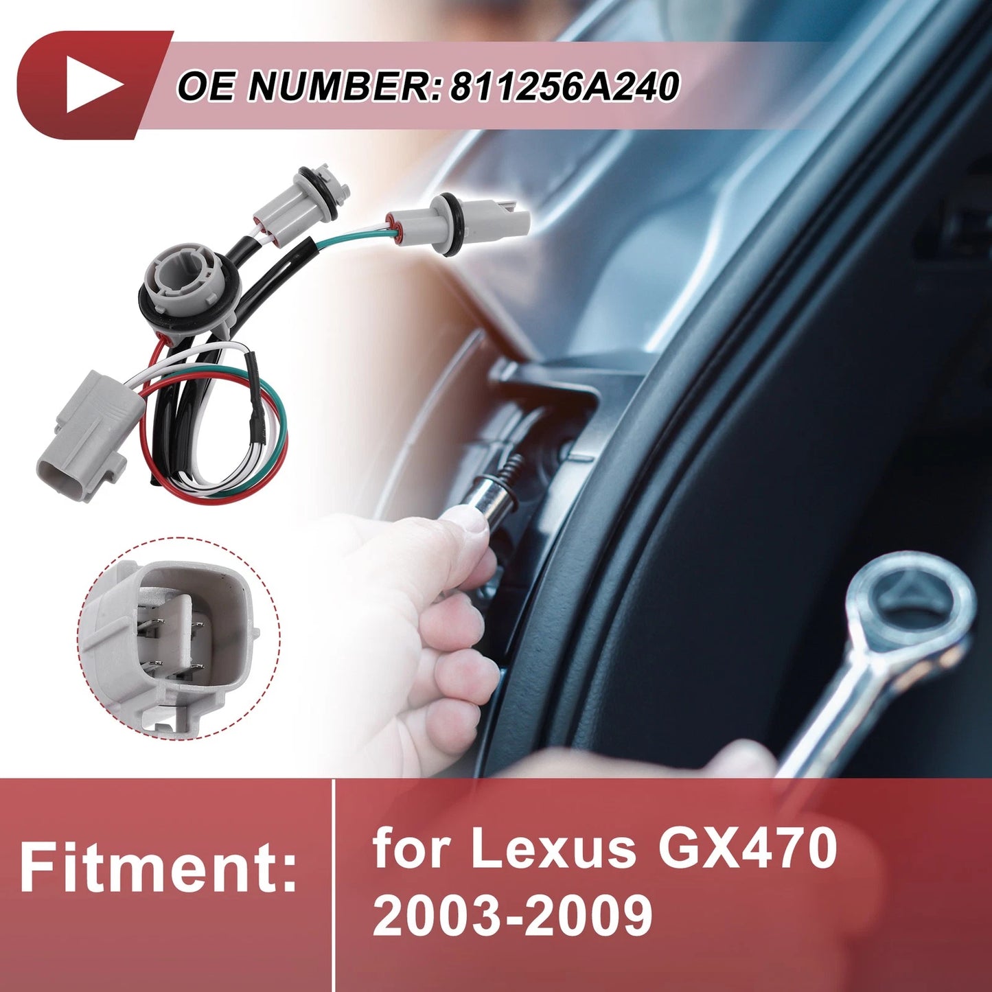Headlight Socket Wiring for Lexus GX470 (2003–2009) No. 811256A240