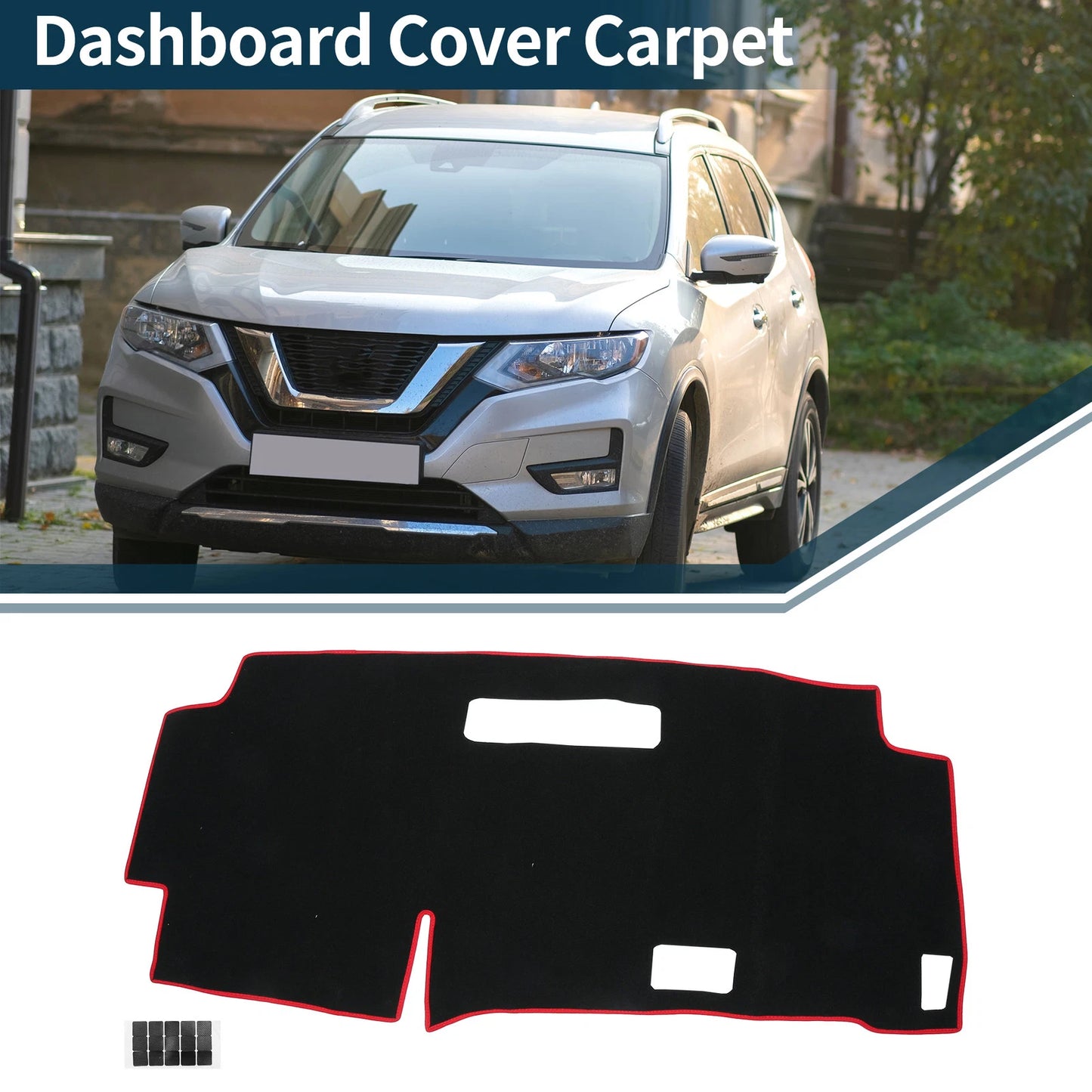 Dashboard Cover Mat for Nissan Serena C28 (2015–2024) Black Red Set of 1