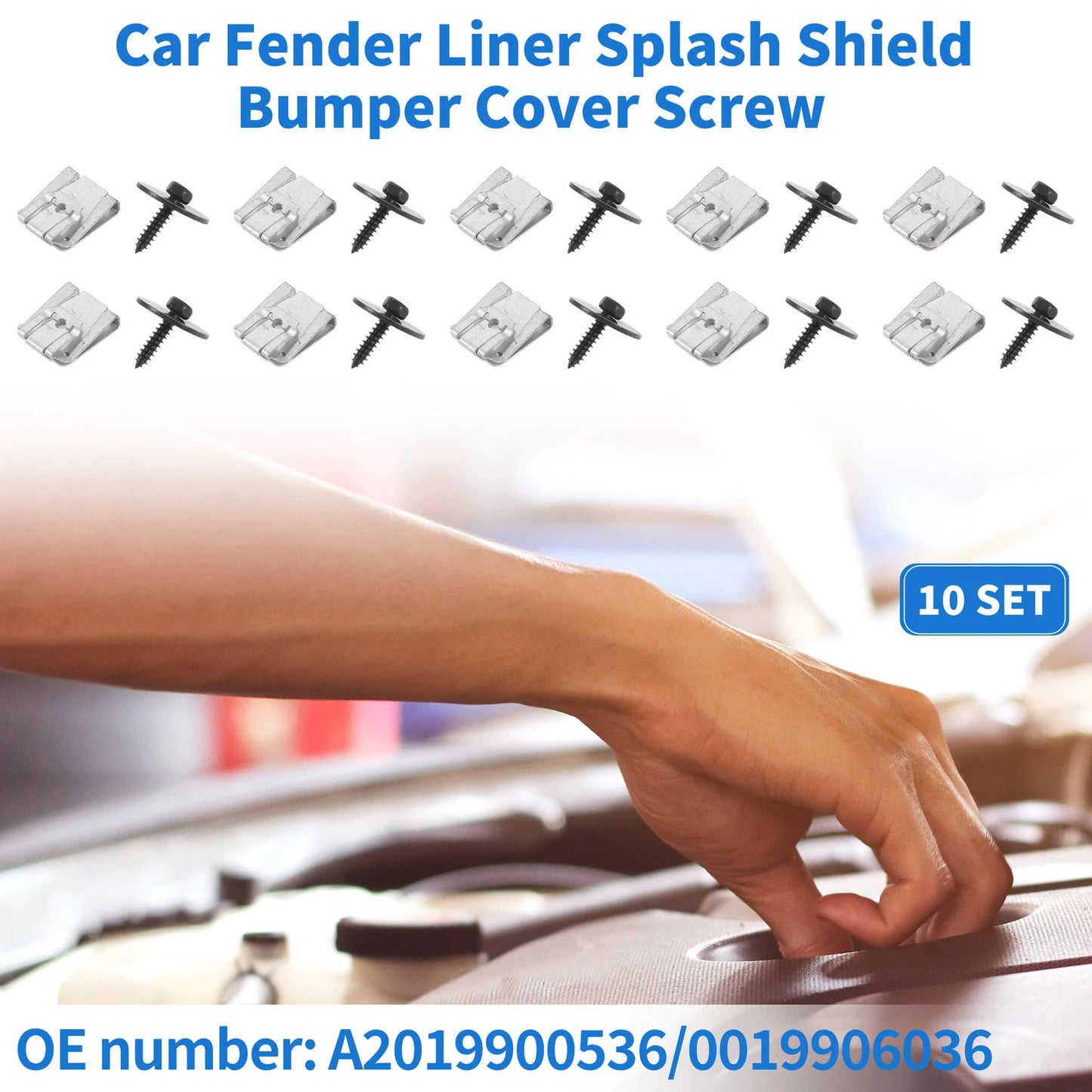 Set of 10 Fender Liner Splash Shield Bumper Cover Screws for Mercedes-Benz 500 SEC (1980–1993)