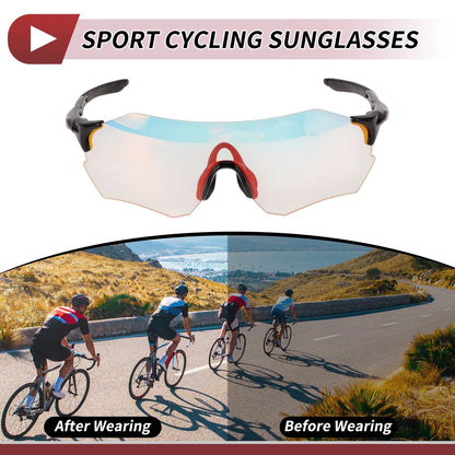 Motorcycle Riding Goggles for Various Models (Light Red Lens, Black Frame)