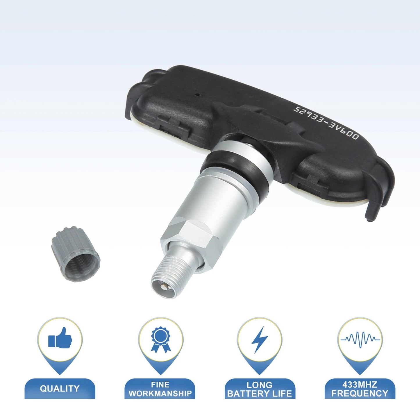 Set of 4 TPMS Sensors for Hyundai Grandeur (2014–2016) No. 529333V600