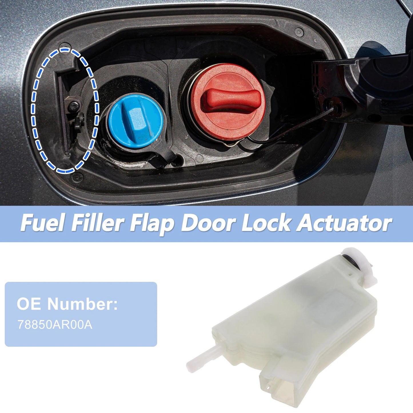 Set of 1 Fuel Filler Flap Door Latch Lock Actuator Motor for Nissan Rogue (2014–2020)