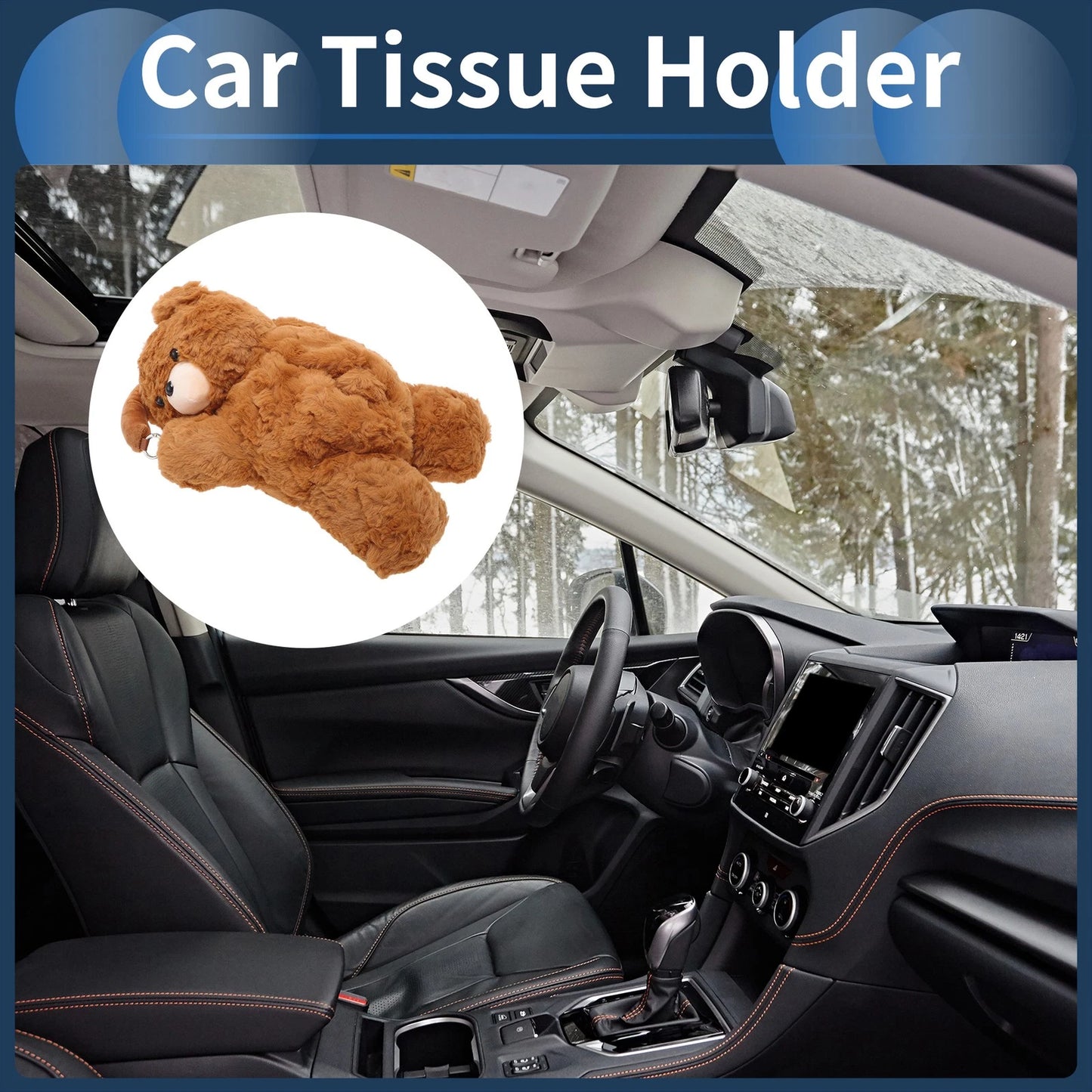 Tissue Holder for Car (Light Brown)