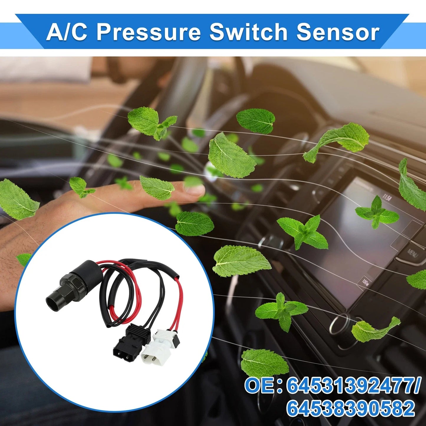 A/C Pressure Switch Sensor for BMW 318i Base 1.8L (1992 - 1995)