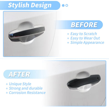 Door Handle Cover Protector for Toyota Camry Corolla (2019–2025) Carbon Fiber Black
