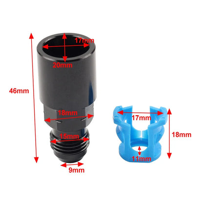 6AN Male to 5/16" Female Quick-Disconnect EFI Fuel Rail Fitting