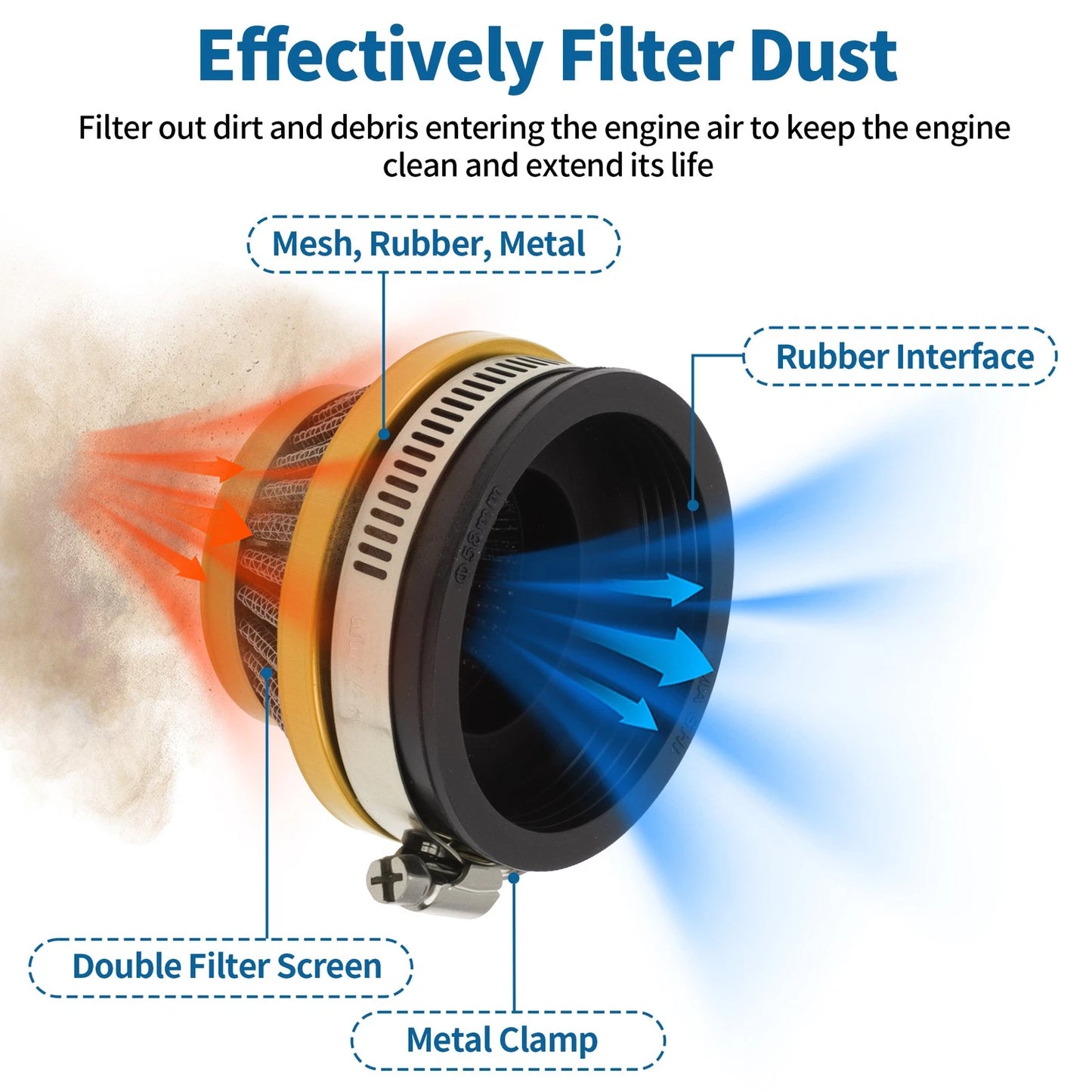 Air Filter for Motorcycle (58mm)