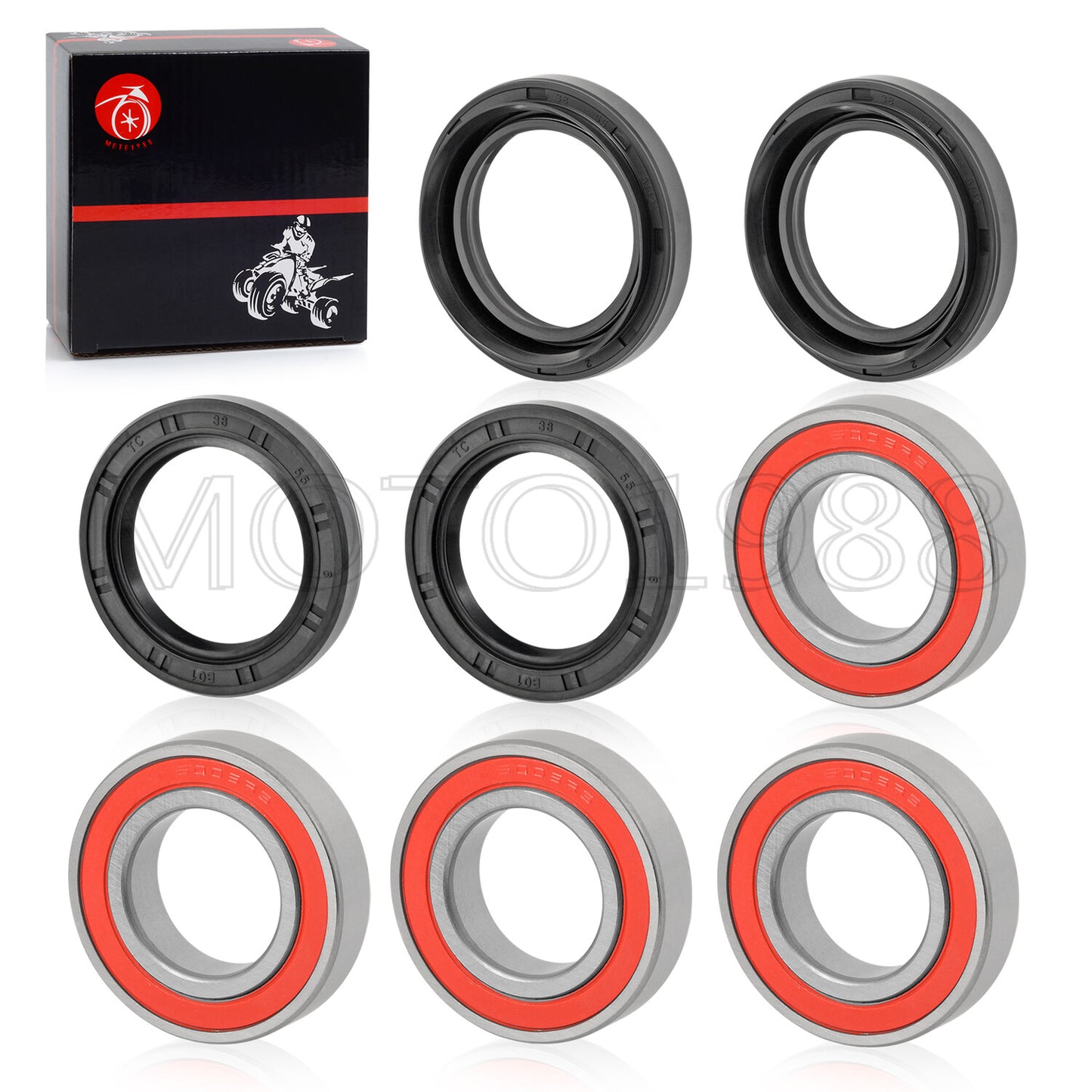 Set of 2 Front Rear Wheel Bearing Seals for Yamaha Big Bear 400 (2007–2012)