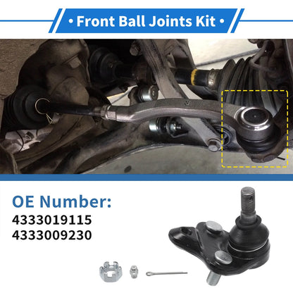 2X Front Lower Ball Joints for Toyota Corolla (1996–2008) No. 43330-19115/43330-09230