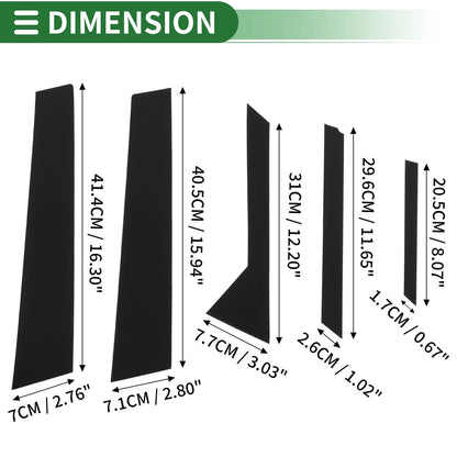 10X Door Pillar Window Trim for Ford Fiesta (2011–2015) Black