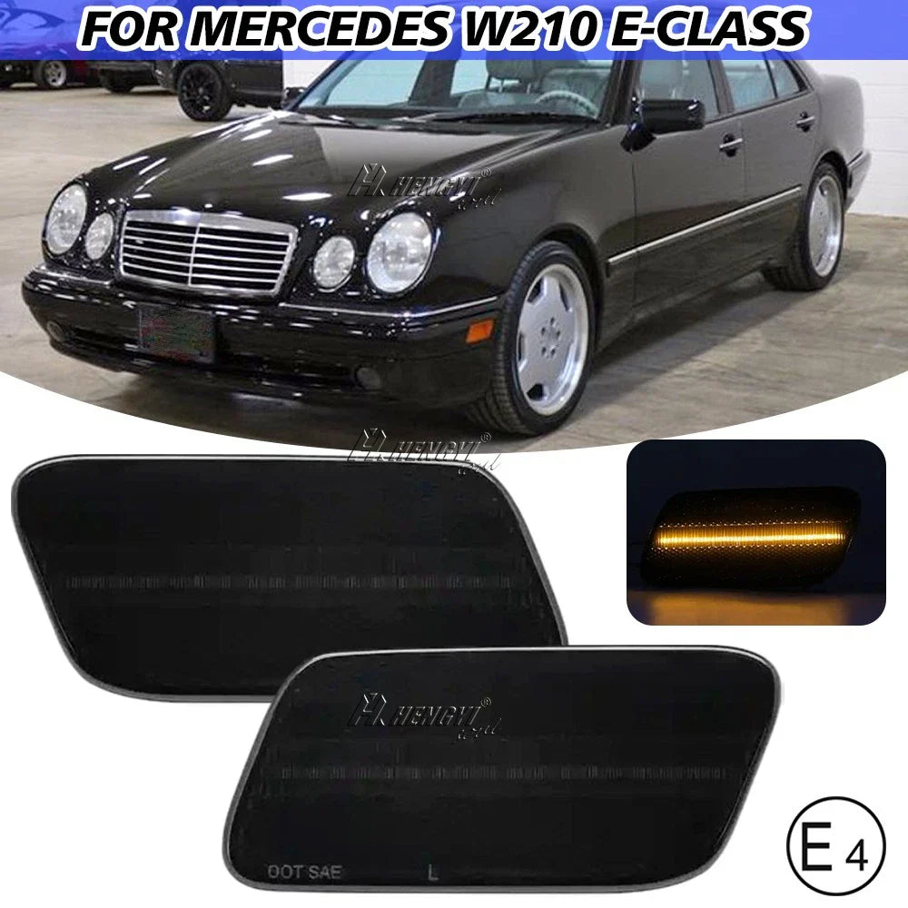 Black Lens LED Bumper Side Marker Light for Mercedes Benz W210 E-Class (1996–2002)