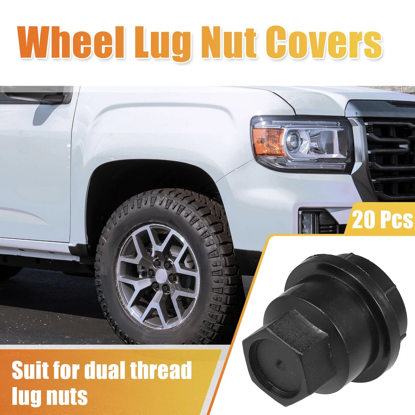 20 Pcs Wheel Lug Nut Covers No. 21011331 for Chevrolet Camaro (1997–2001) Black