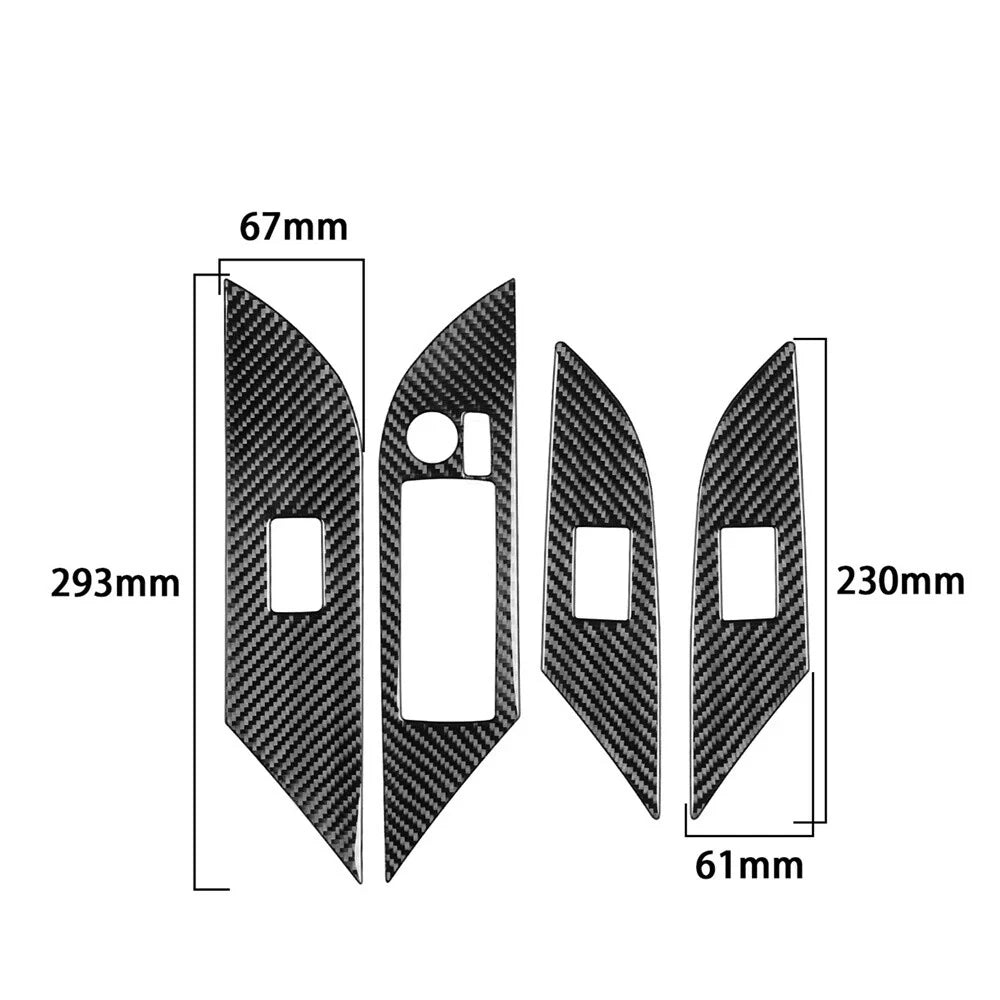 4 x Window Lift Switch Panel Cover Trim for Toyota Hilux Revo (2015-2021)
