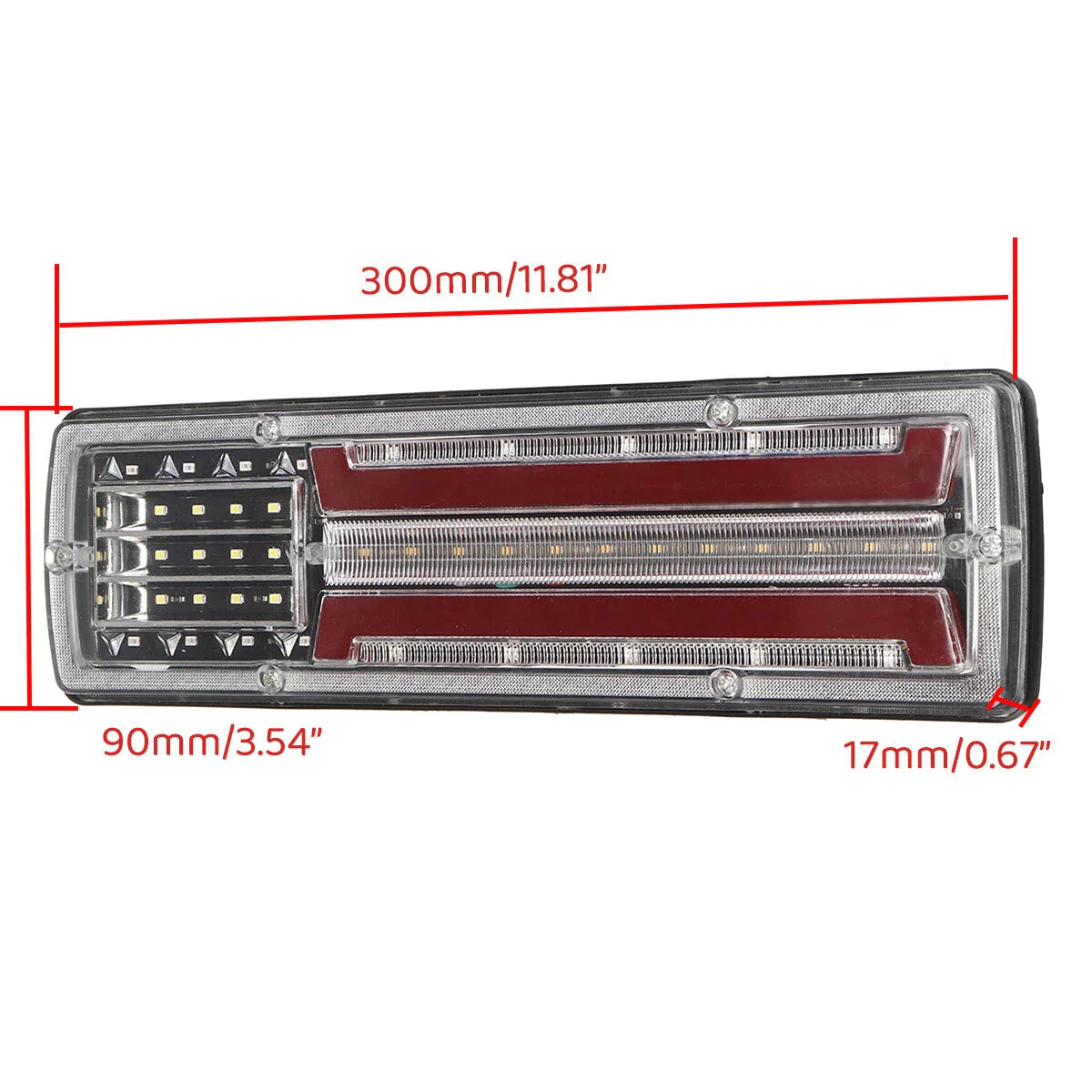 24V Flowing Rear Light Turn Signal Brake Reverse Lamp for Trailer Truck Lorry