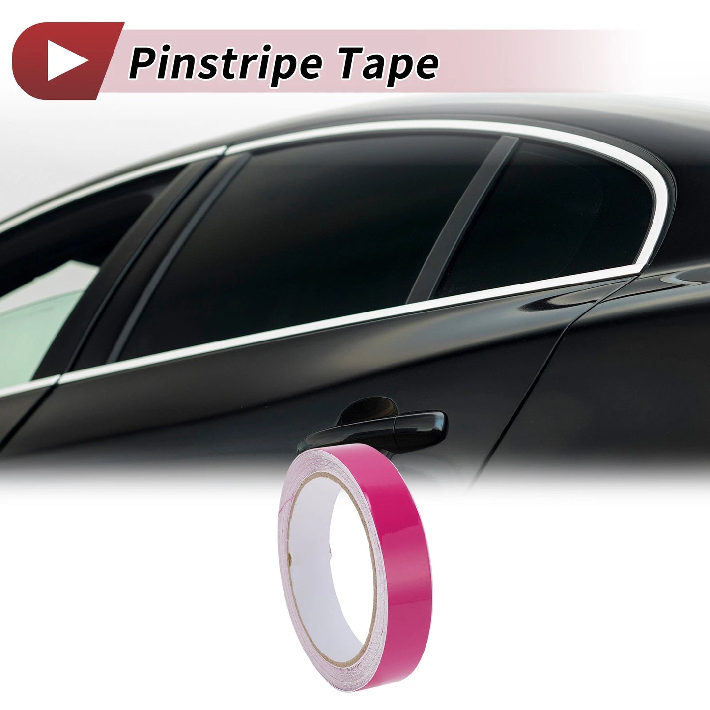 Pinstripe Tape 25mm for Car Motorcycle Boat Gloss Rose Red (1 Pc)