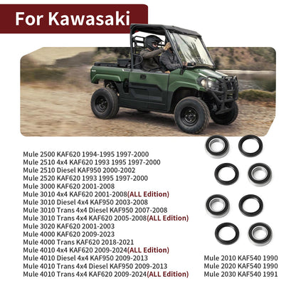 Set of 2 Front Wheel Bearing Seals for Kawasaki Mule (2010–2020)