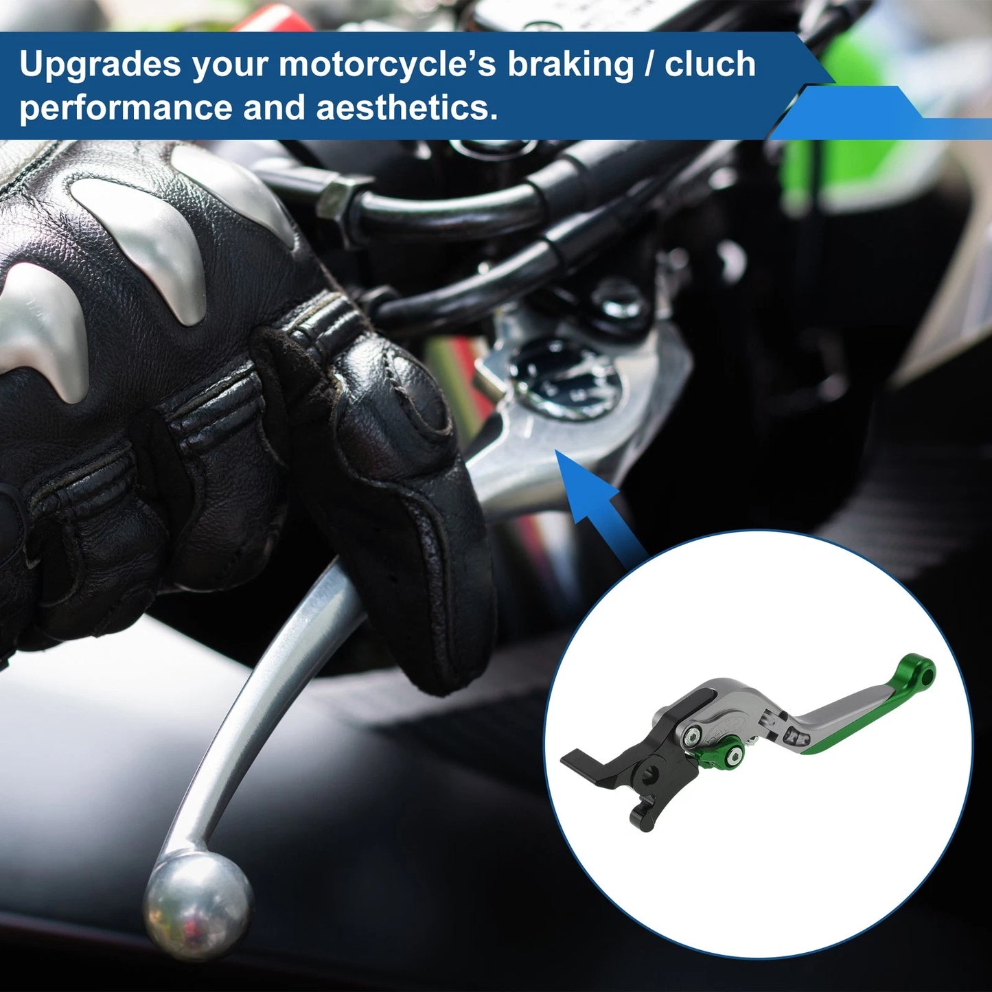 Adjustable Brake Clutch Levers for Yamaha MT125 (2014–2021) Titanium Green