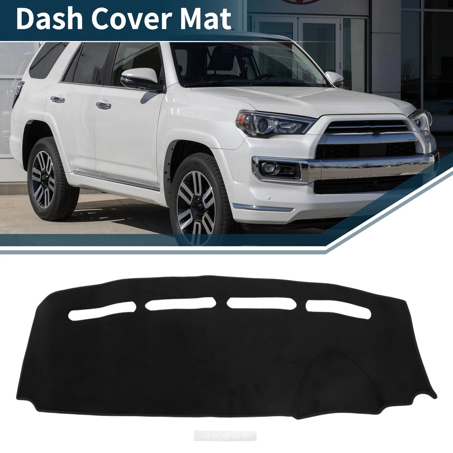 Dashboard Cover Mat for Fiat 500 (2012–2021) Black Sun Protector Pad Set