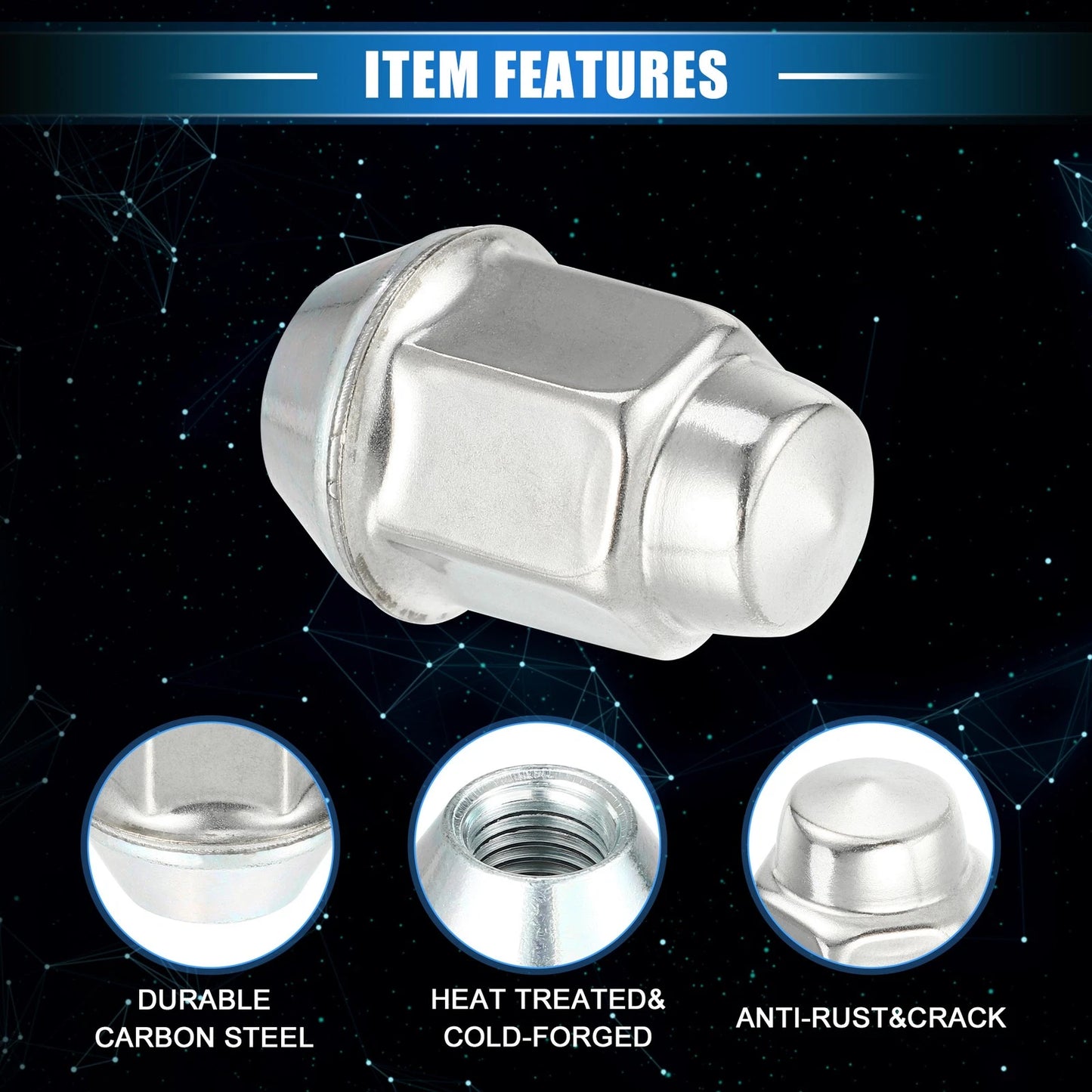 10pcs M12x1.5 Wheel Lug Nuts for Chevrolet Malibu Impala (No.88891748)
