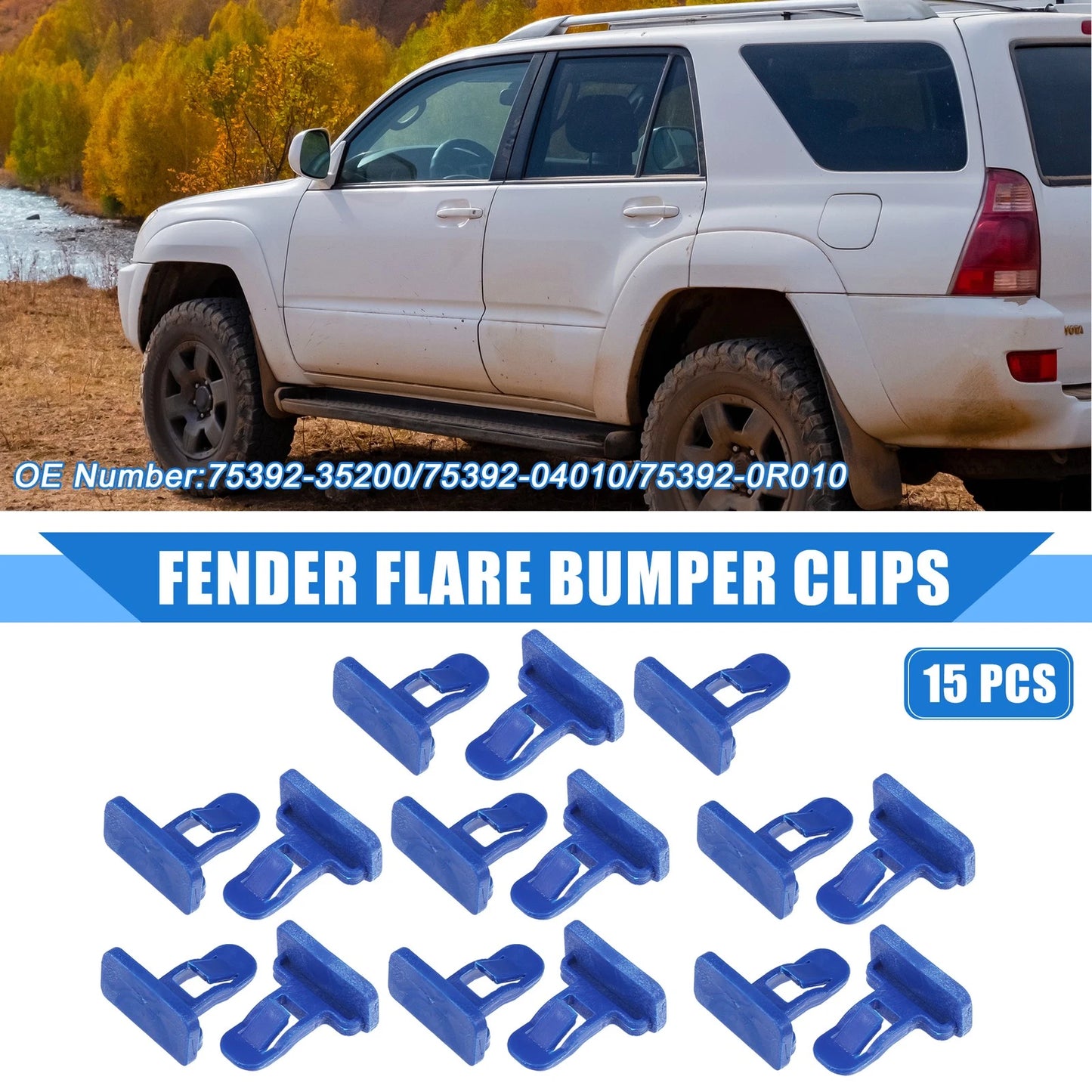 15 Pcs Fender Flare Bumper Clip for Toyota Avalon (2013–2021) No. 75392-35200