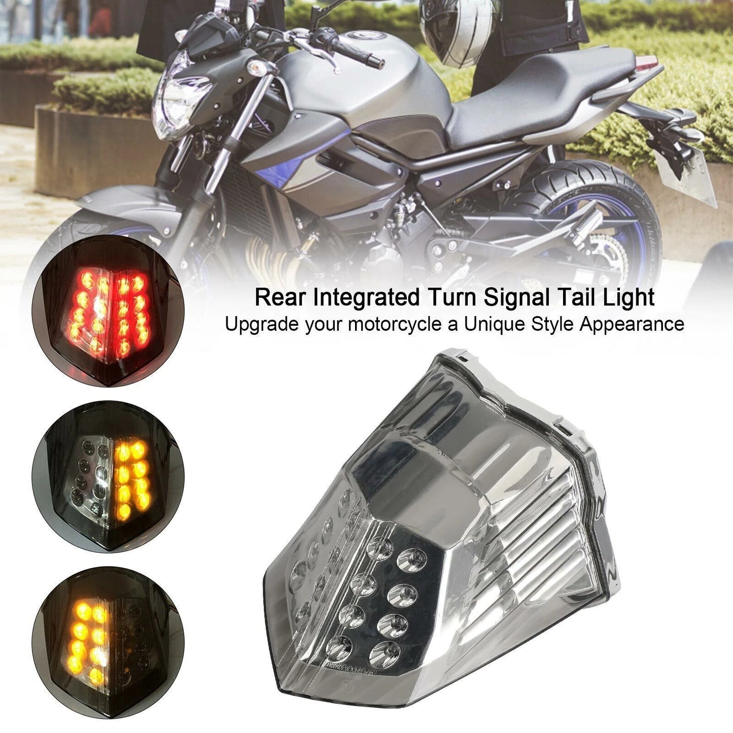 Integrated Flashing Tail Light for Yamaha Diversion 600 XJ6 FZ6 (2009–2017)