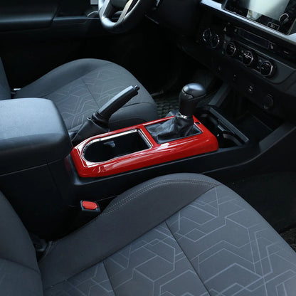 ABS Red Interior Central Gear Shift Panel Cover for Toyota Tacoma (2016–2023)