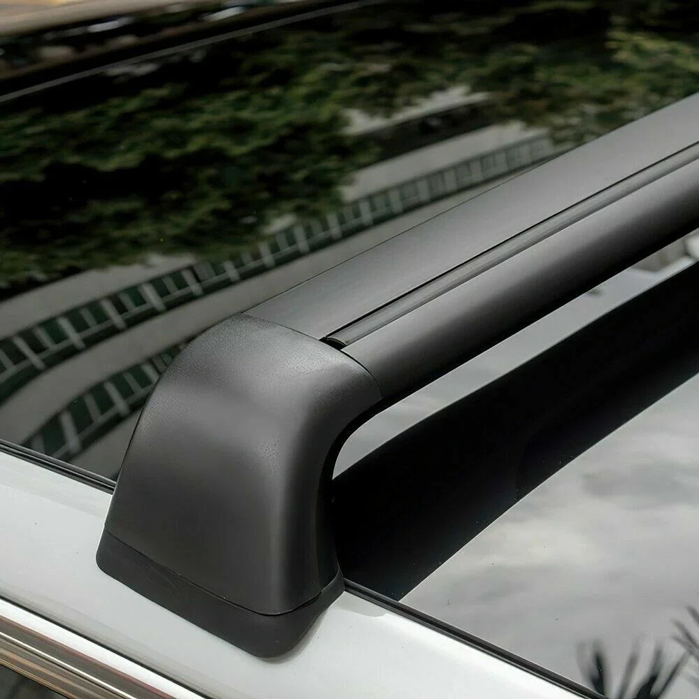 4x Black Roof Rack Cover Rail End Shell for Tesla Model Y (2021–2023)