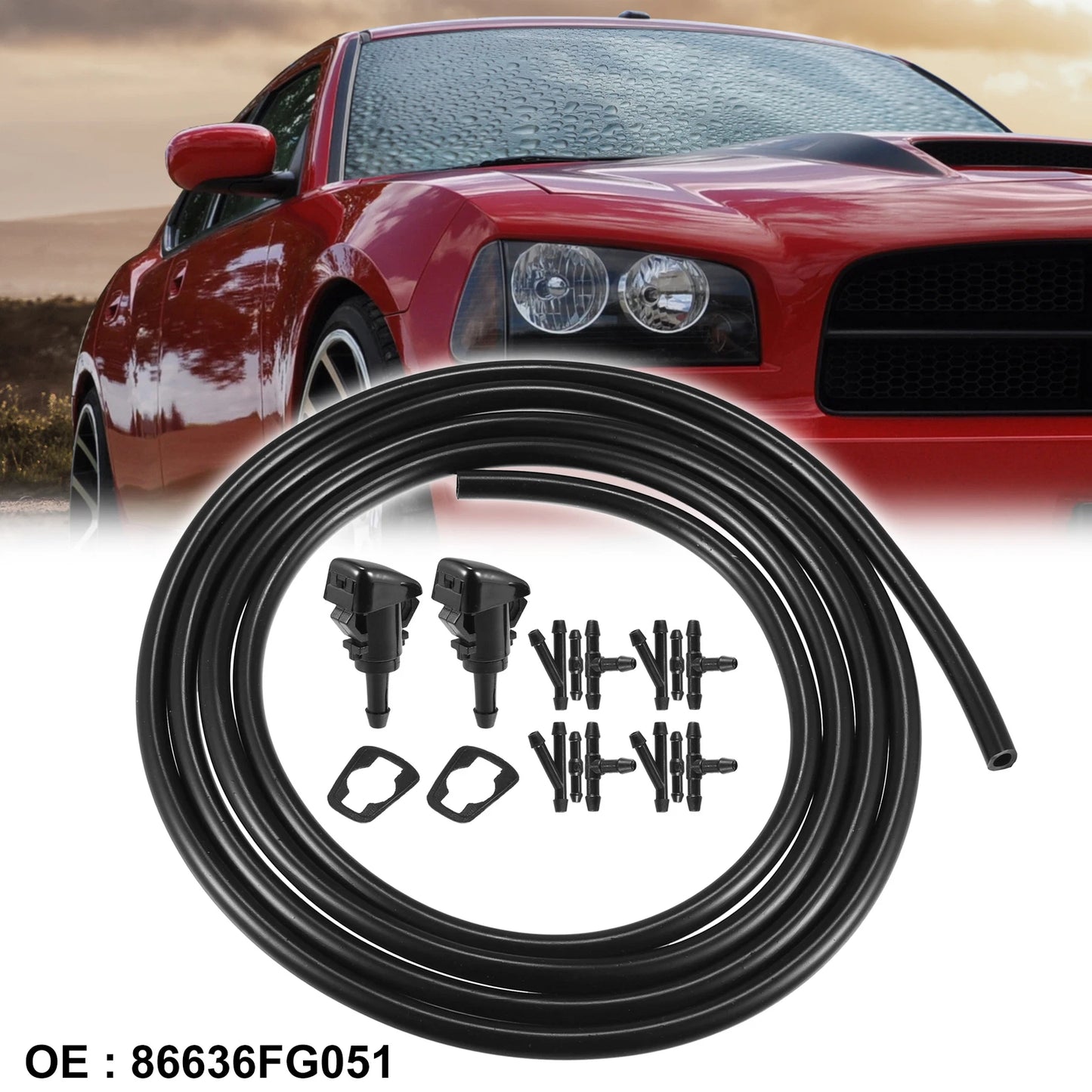 2pcs Windshield Washer Nozzle Hose Kit for Subaru Impreza  86636FG051