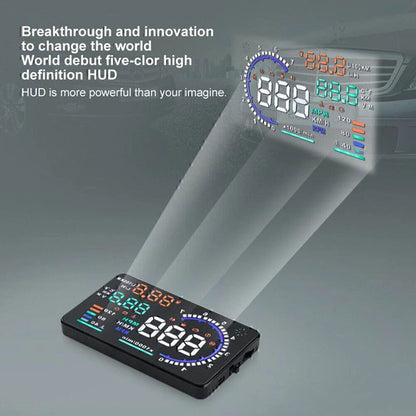 5.5" Universal Car HUD Projector Head Up Display OBD II Speed Warning