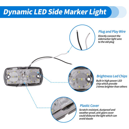 Set of 4 LED Side Fender Marker Lights for Universal Vehicles