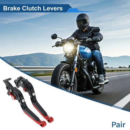 Short/Long Brake Clutch Levers for KTM 390 Duke (2019–2023) Black Red End 1 Pair