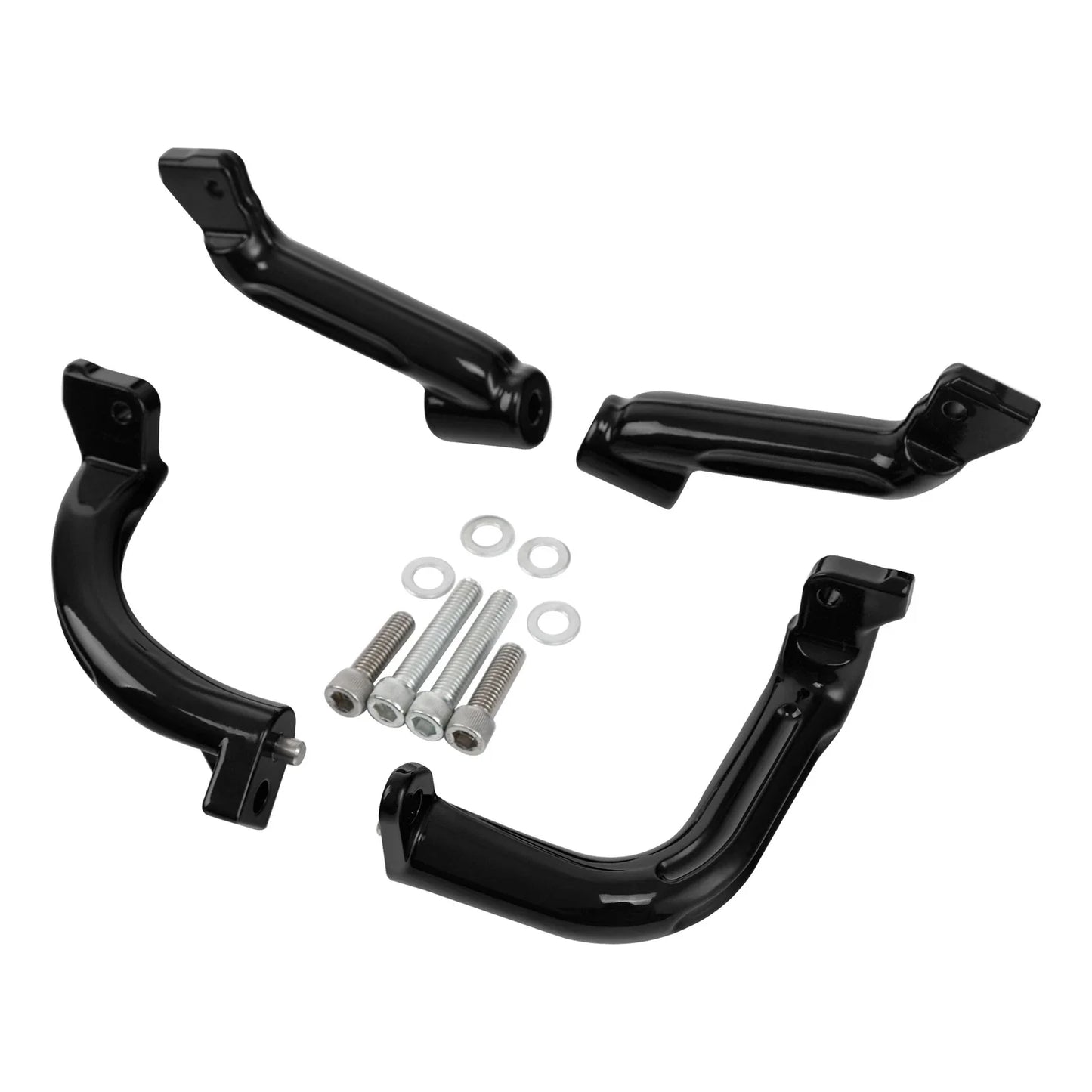 Black Half-Shield Rider Floorboards Mount Bracket for Harley Touring (2014-24)