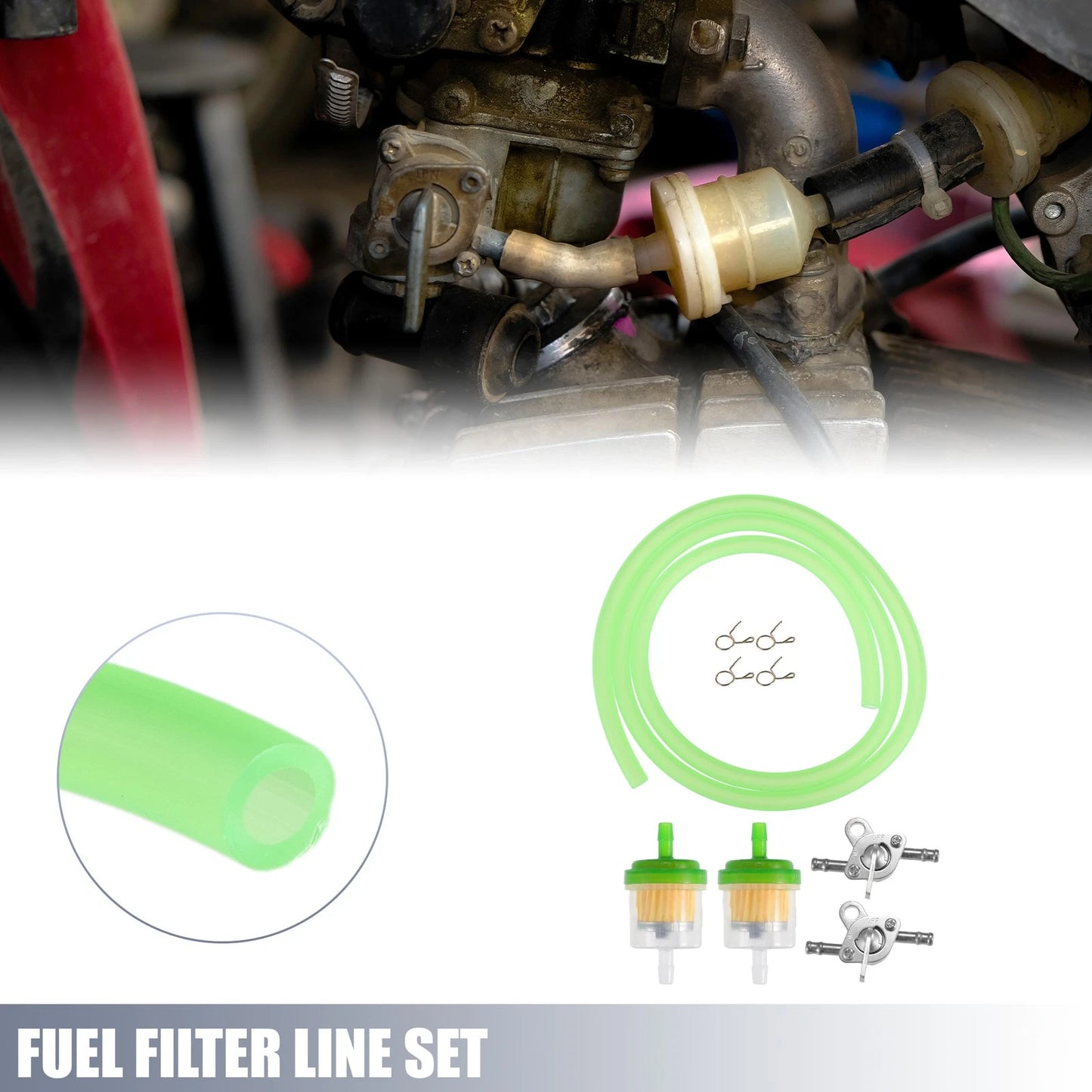 Set of 2 Fuel Filters with 2 Valve Petcock for CRF50 70 ATV