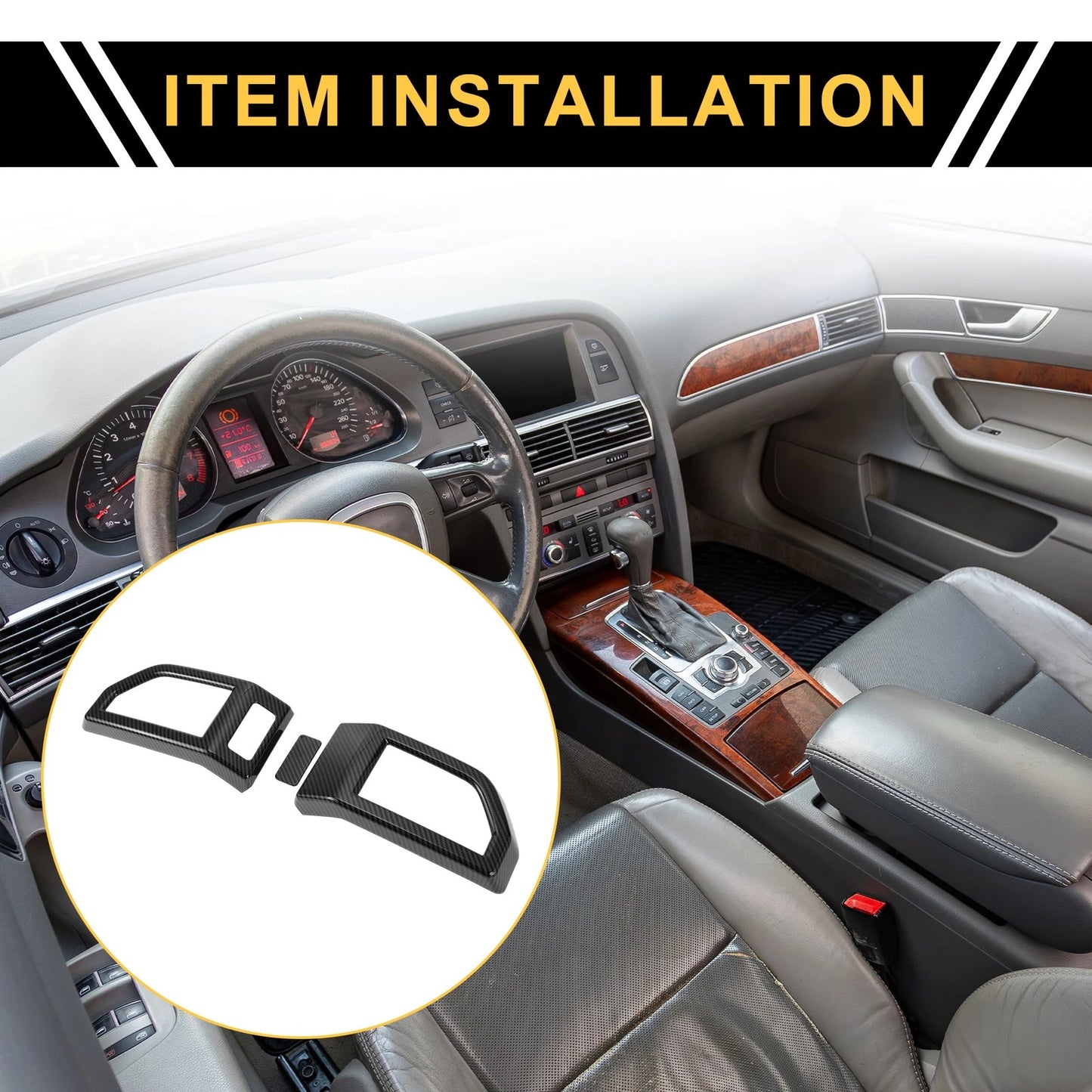 Set of 2 Carbon Fiber Pattern Air Vent Covers for Ford F-150 (2015–2020)