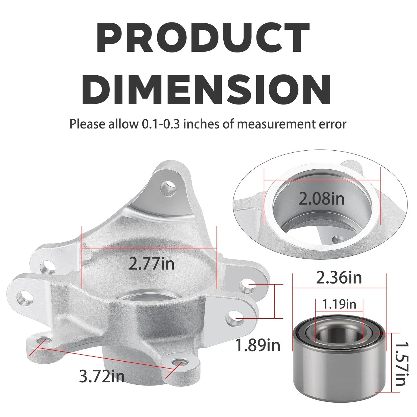 Rear Wheel Axle Knuckle + Bearing Kit for Can-Am Maverick 1000R (2013–2018)