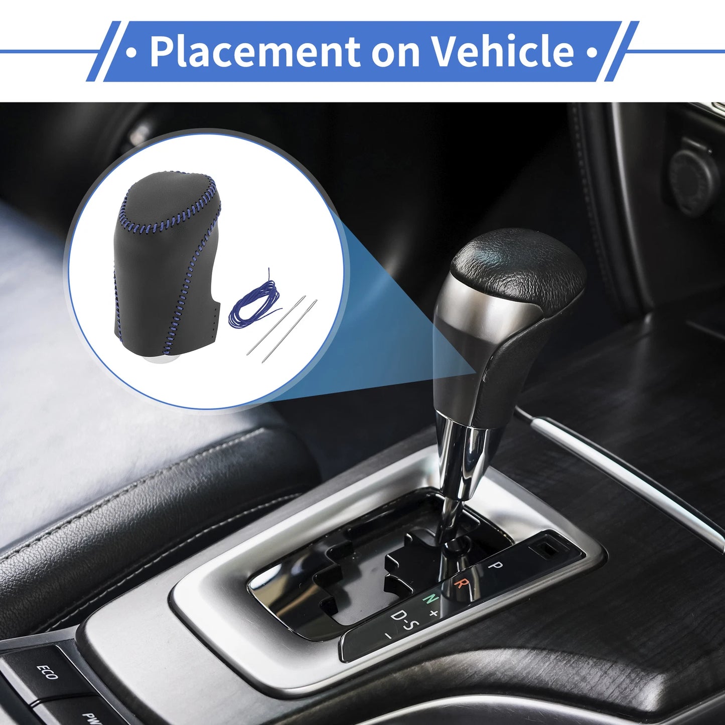 1 Pc Gear Shift Knob Cover for Chevrolet Malibu (2016–2020) Black Blue