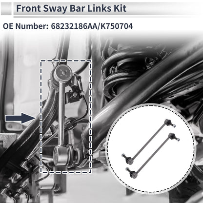 Set of 2 Front Stabilizer Bar Links for Chrysler 200 (2016–2017) No.68232186AA/K750704