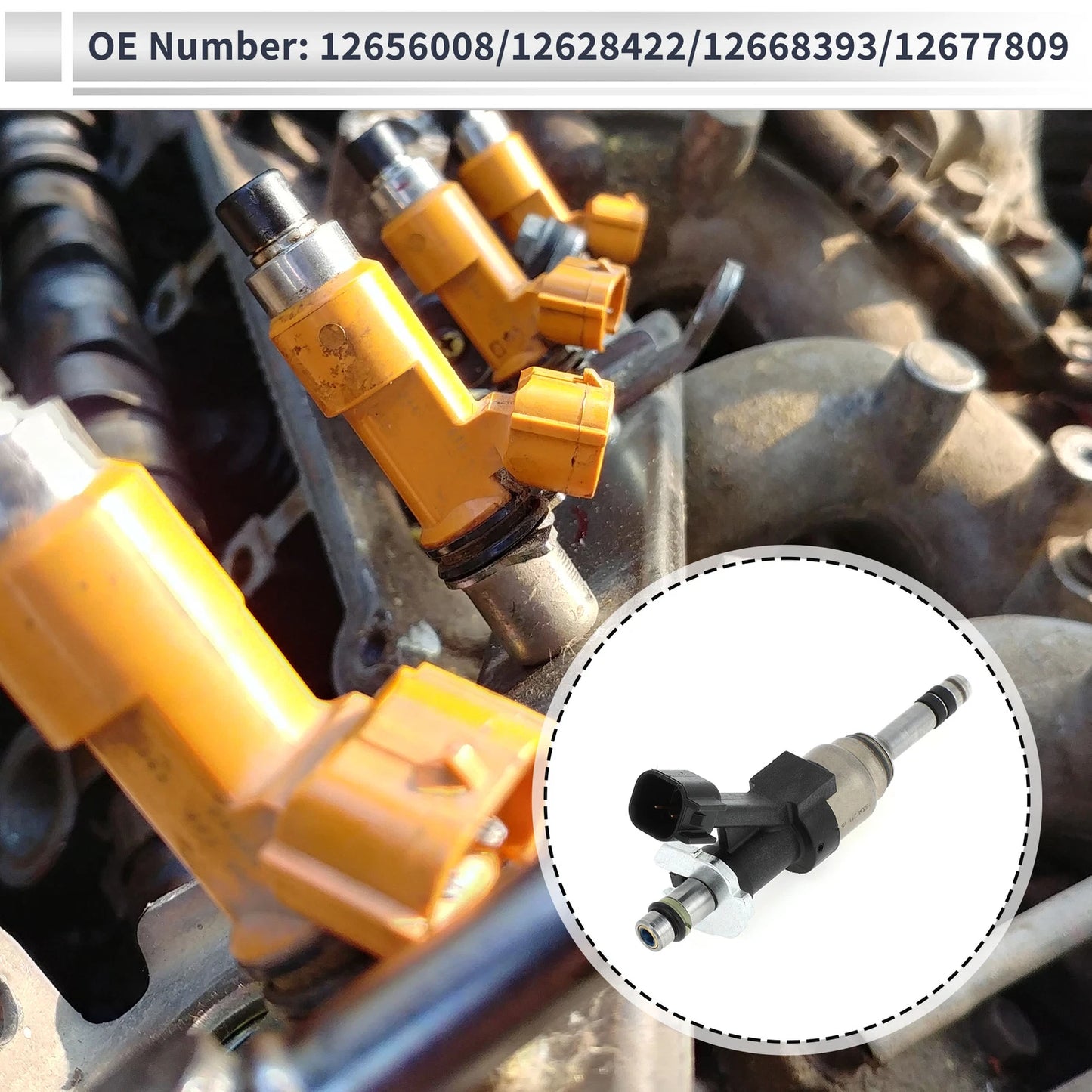 Fuel Injector No. 12656008 for GMC Yukon 6.2L (2015–2018) 1 Pc Black