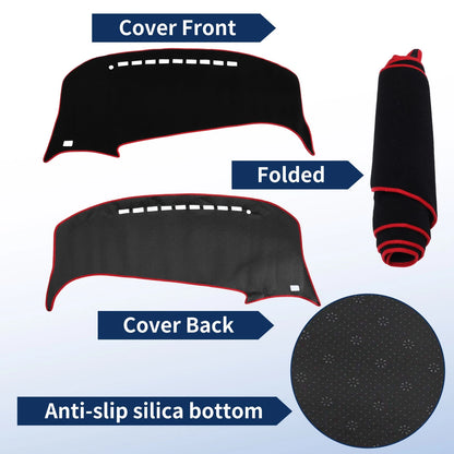 Dash Cover for Toyota Estima 50 Series (2006–2019) Polyester Black Red Edge