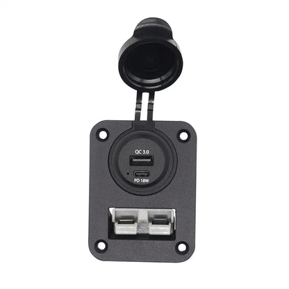 USB + Type C Power Socket Flush Mount for Anderson Plug Camper Boat Caravan